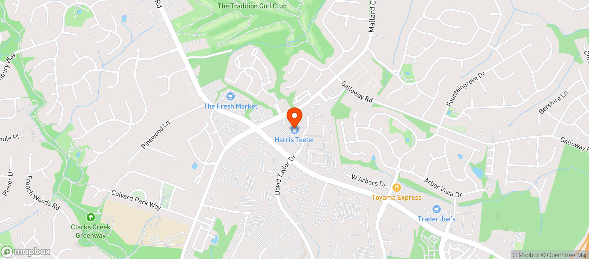 Map showing Harris Teeter