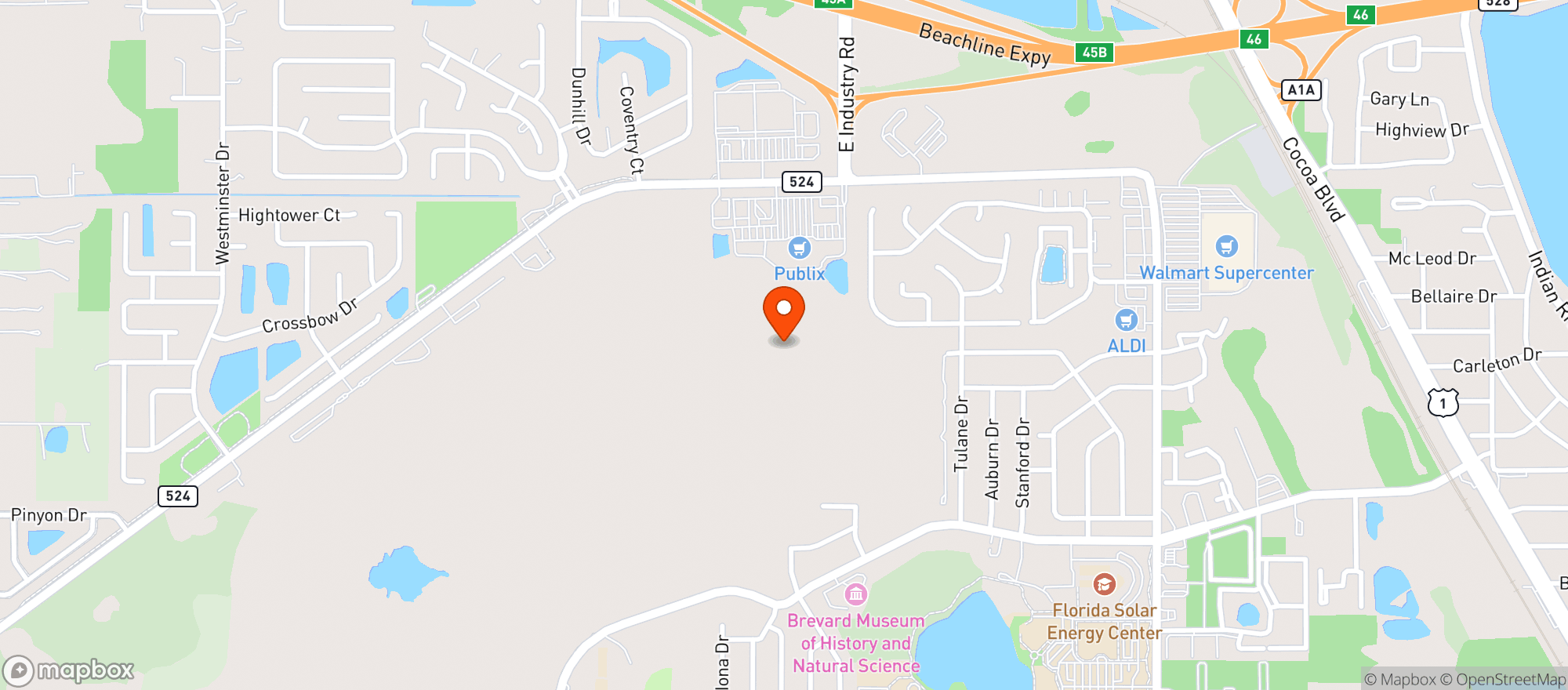 Map showing Publix Super Market