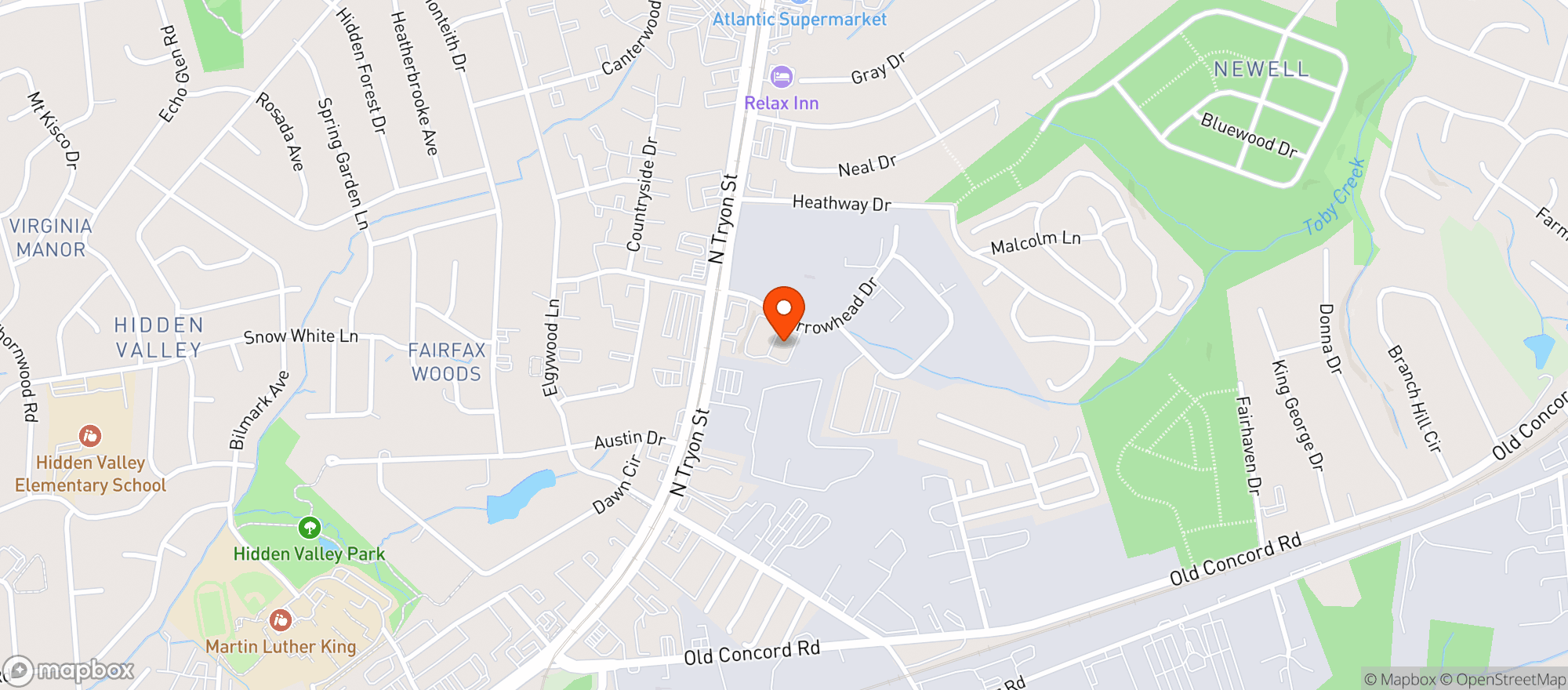 Map showing Door Dash