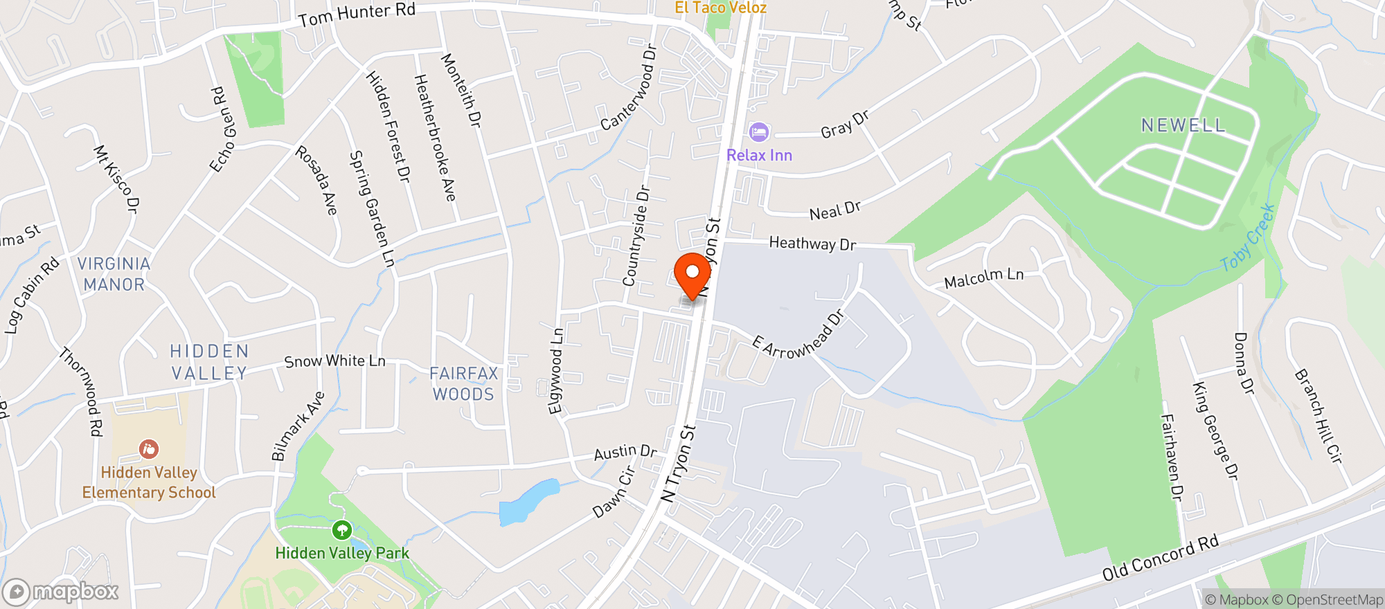 Map showing Sams Mart #025 - 6201 N Tryon St