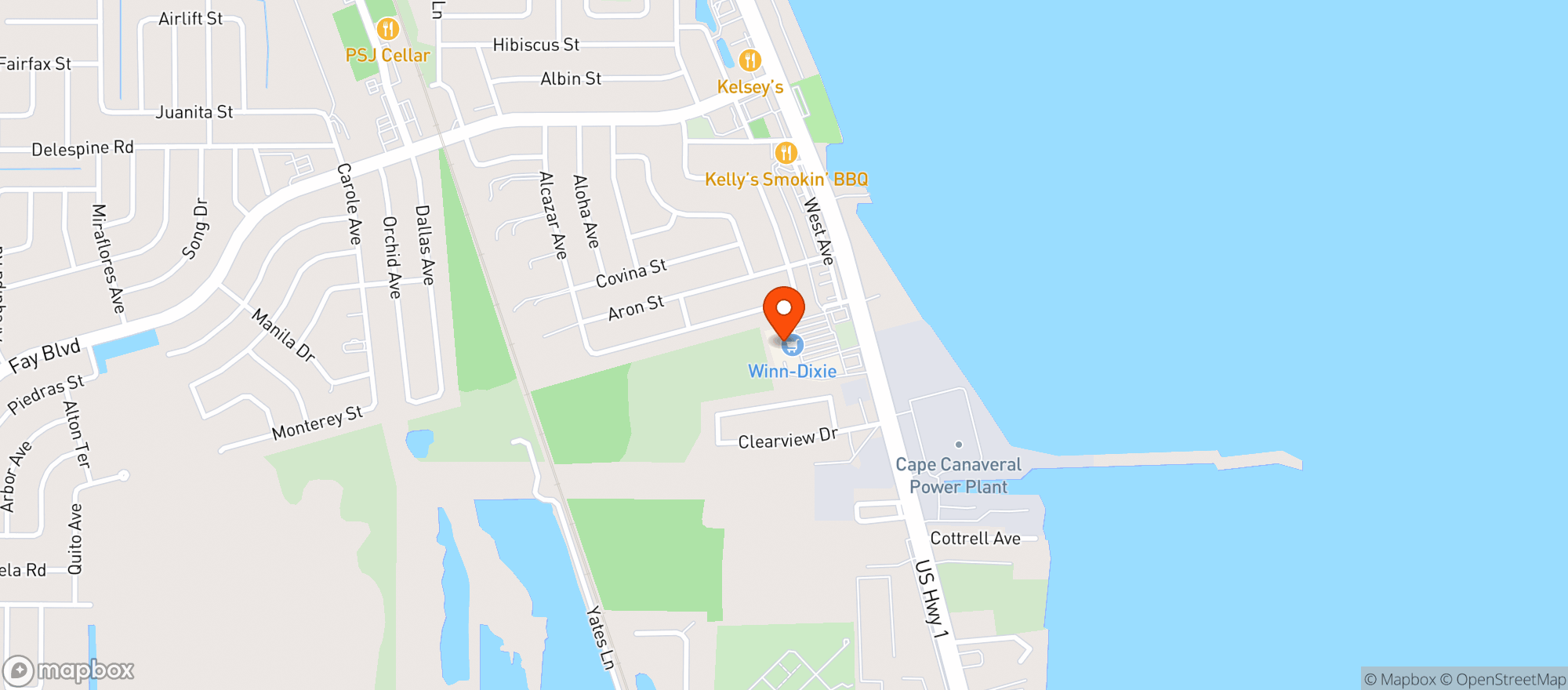 Map showing Headline Sports Bar