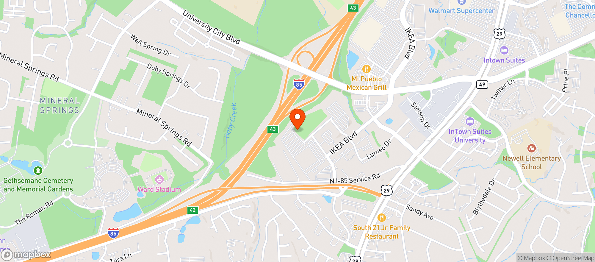 Map showing Topgolf