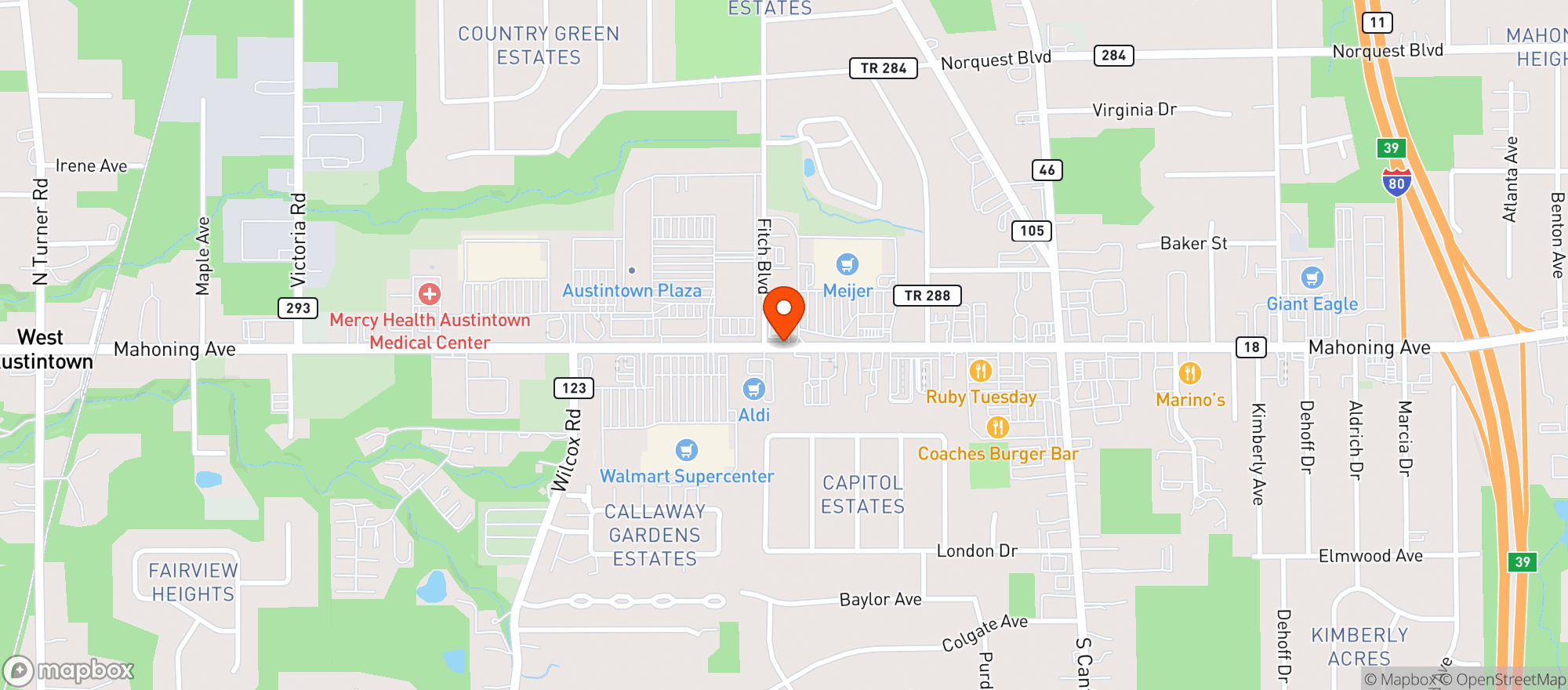 Map showing Meijer
