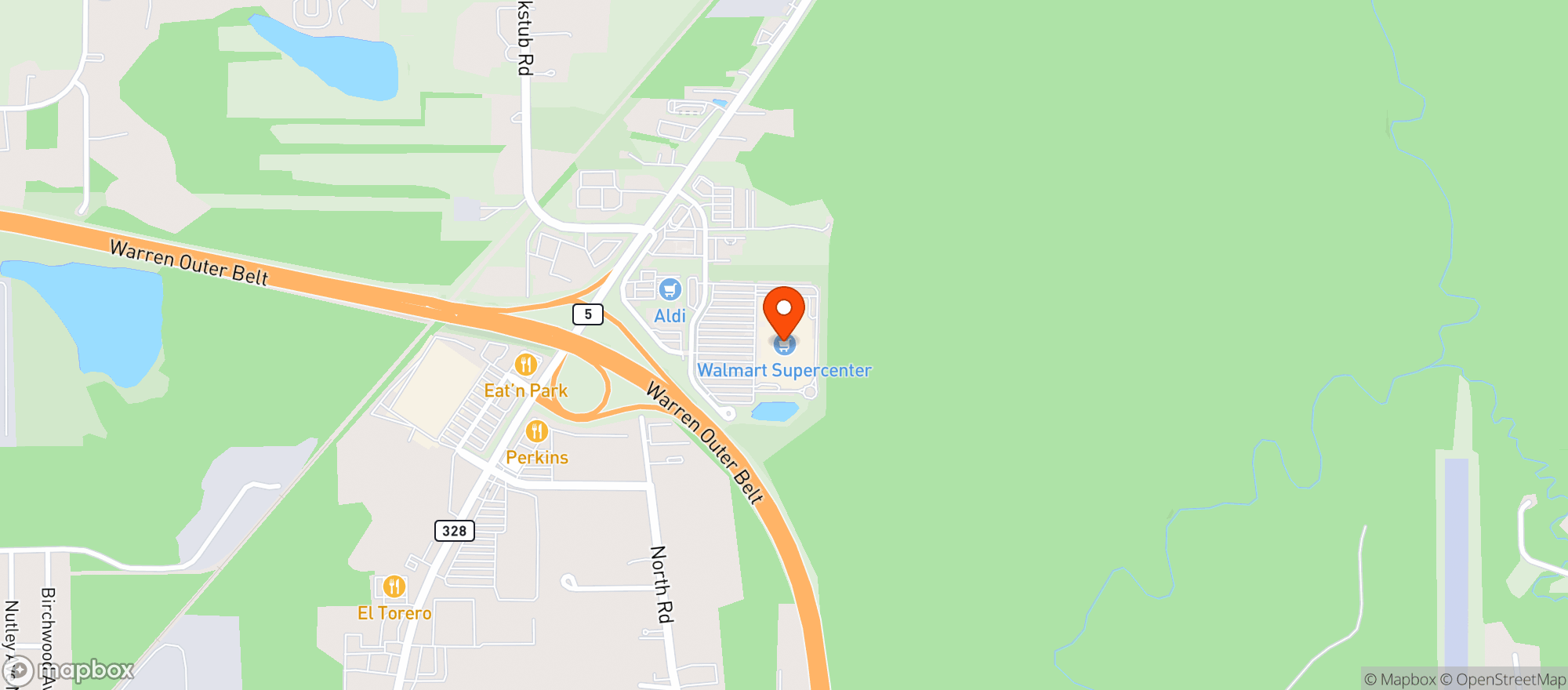Map showing WALMART SUPERCENTER