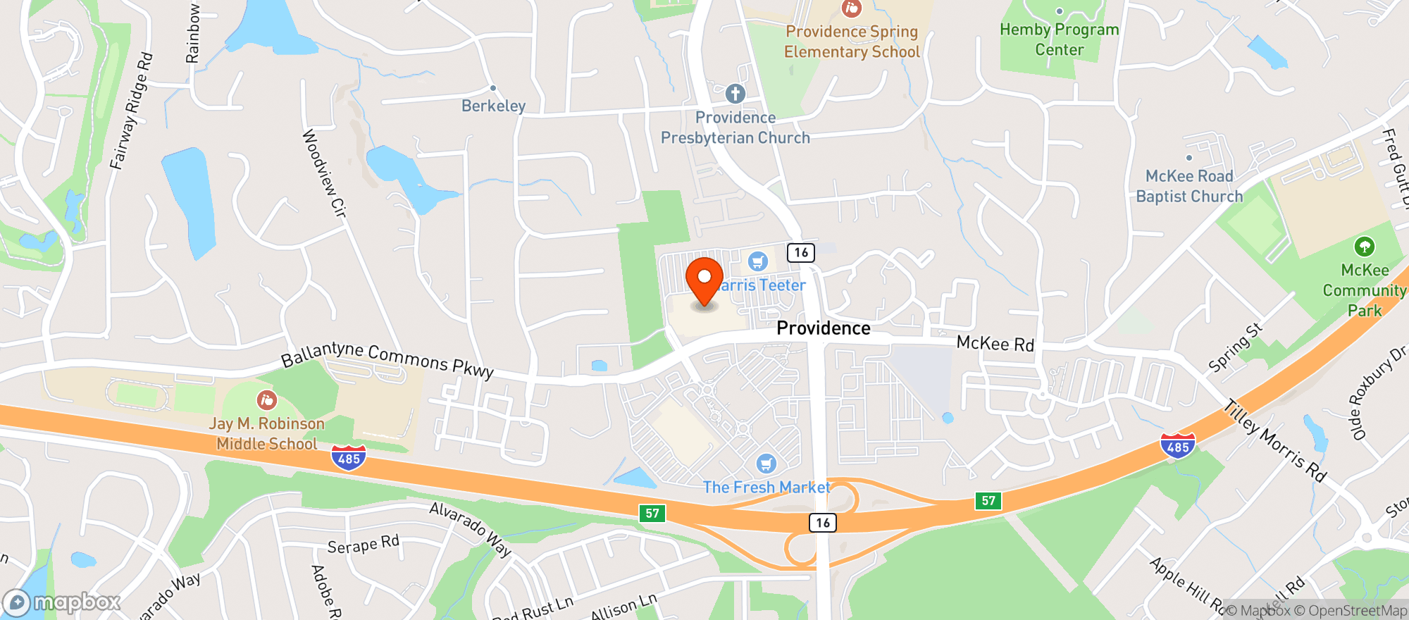 Map showing Harris Teeter