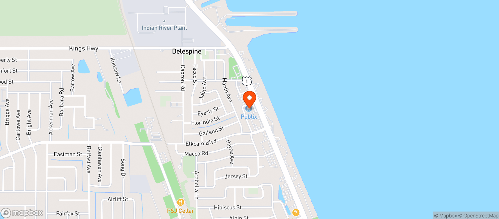 Map showing Publix