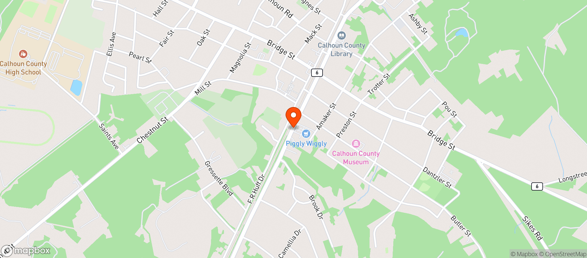 Map showing Piggly Wiggly