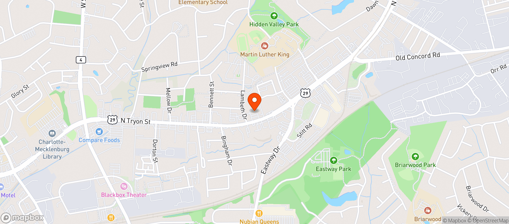 Map showing Silver Express Food Mart