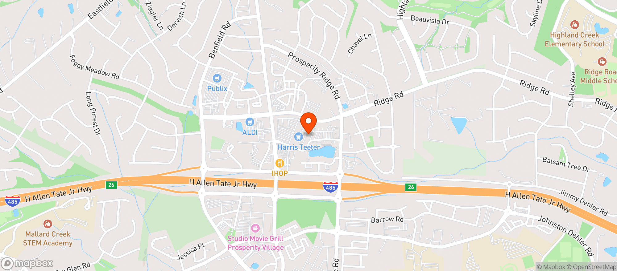 Map showing Harris Teeter
