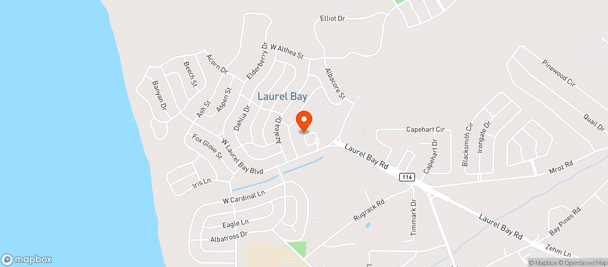 Map showing Laurel Bay Marine Mart #18301