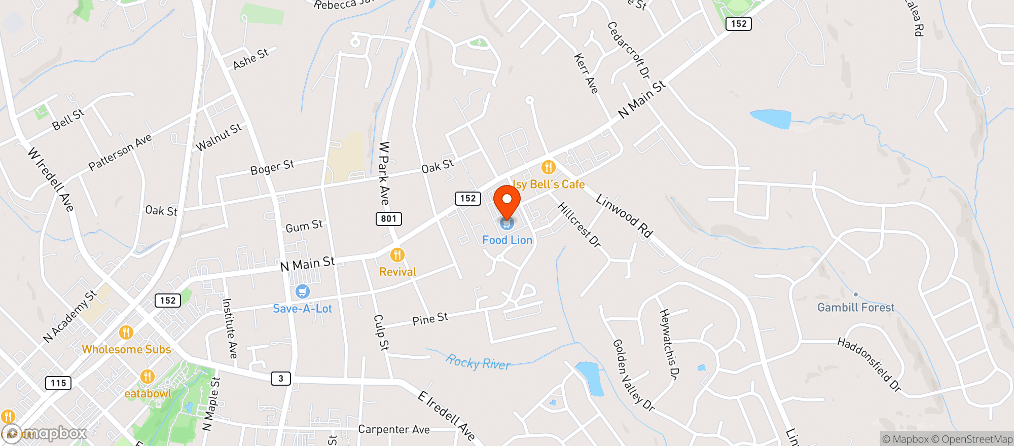 Map showing Food Lion