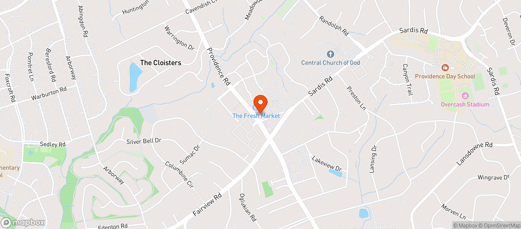 Map showing Sams Mart #106 - 4235 Providence Rd