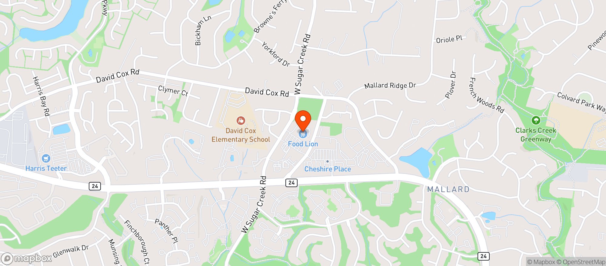 Map showing Food Lion #2217