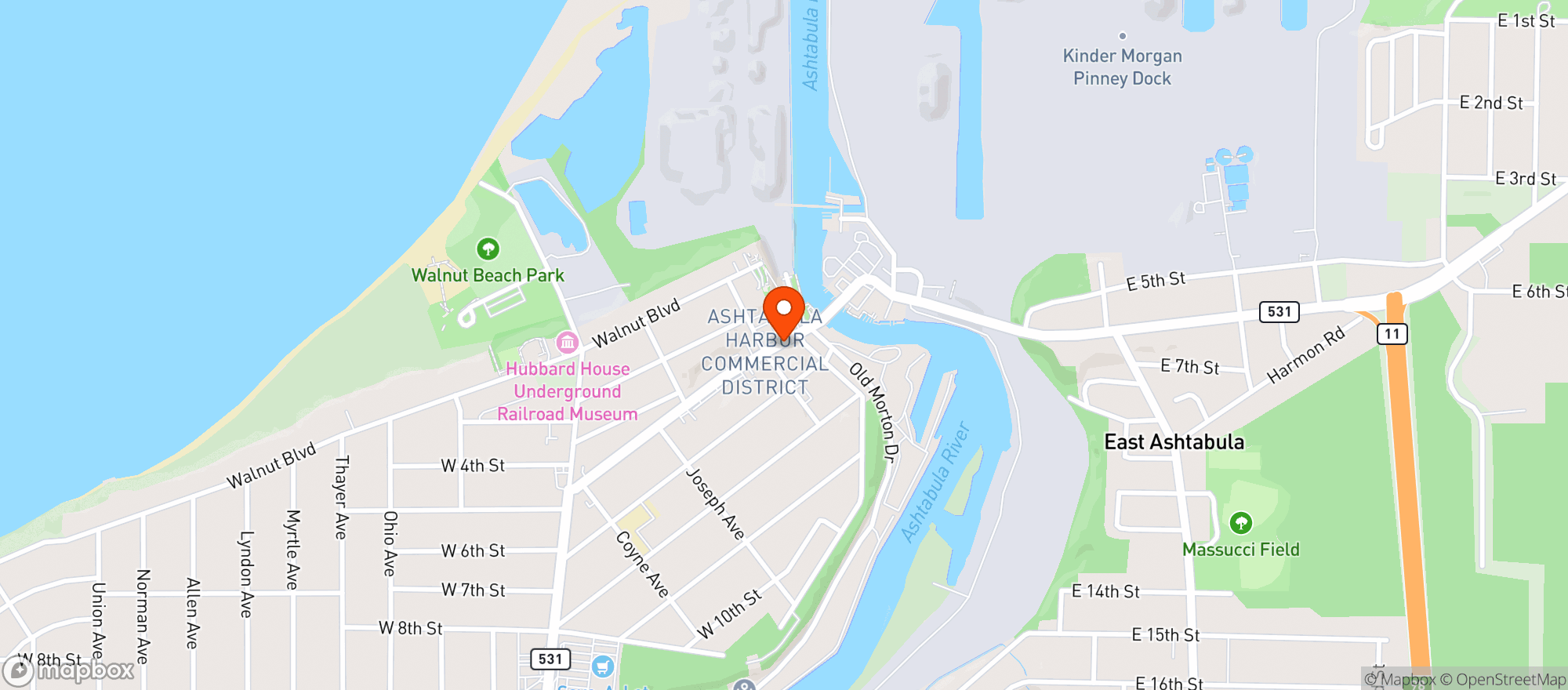 Map showing Bascule Bridge Grill