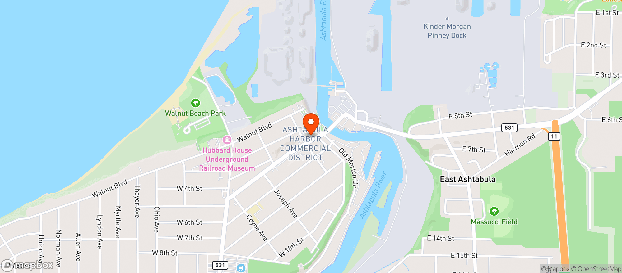 Map showing Bridge Street Tavern