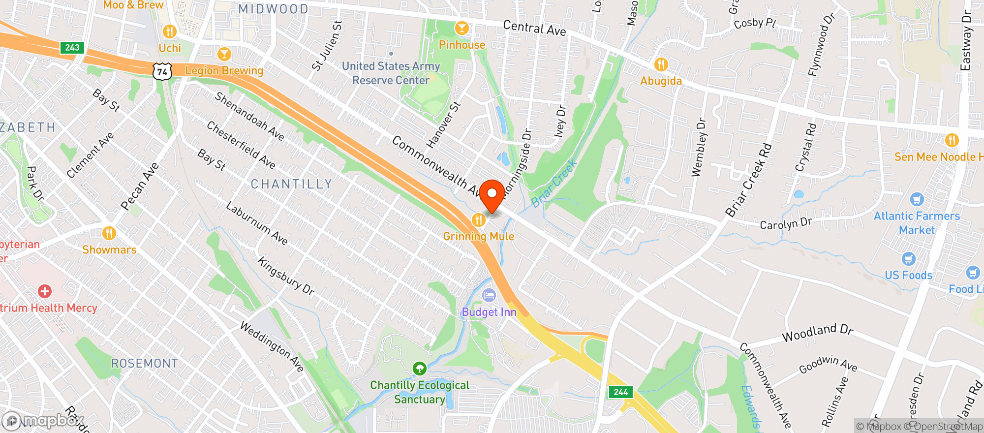 Map showing S A Food Mart