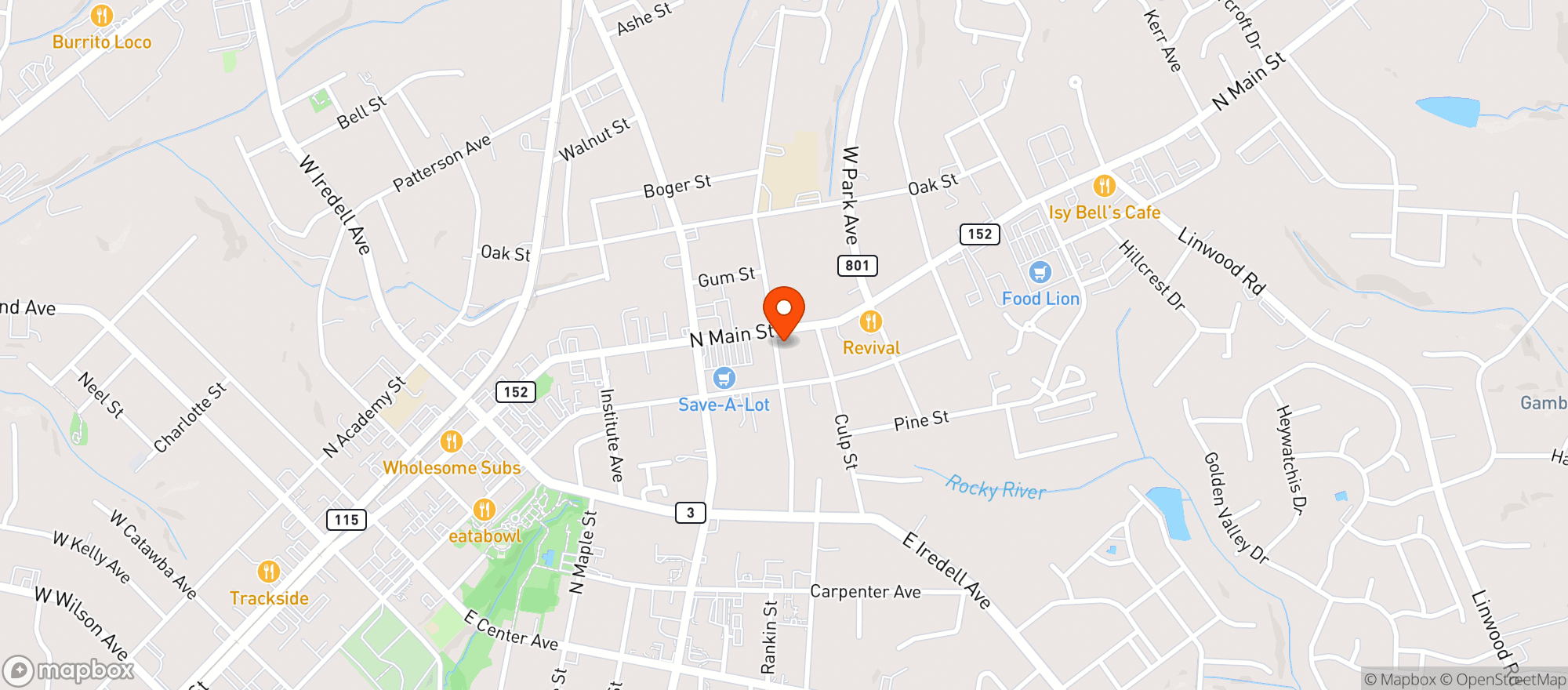 Map showing Circle K Stores Inc 2720784 (N Main Mooresville)