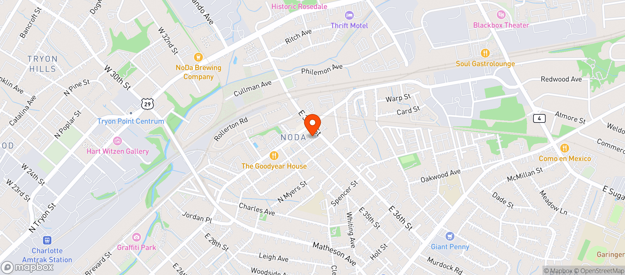 Map showing Company Store
