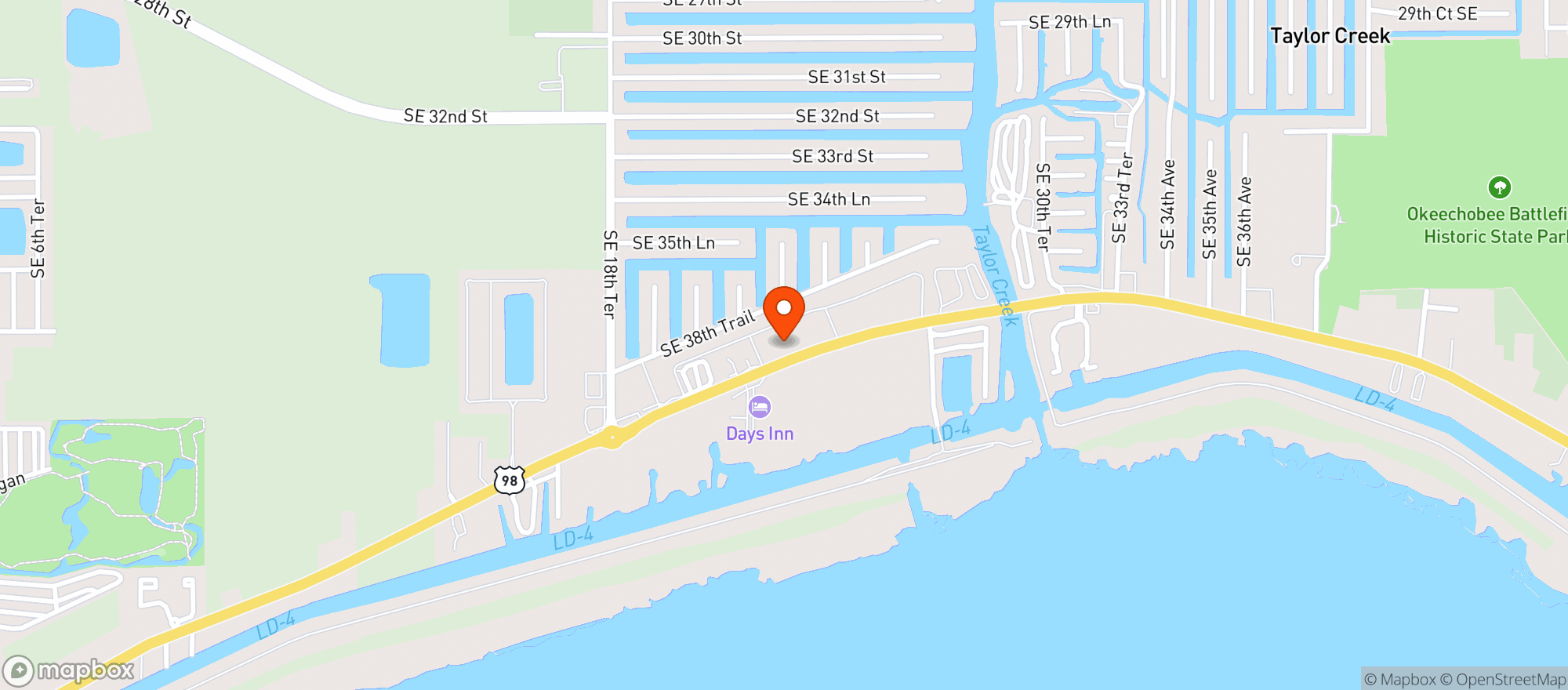 Map showing Treasure Island Discount