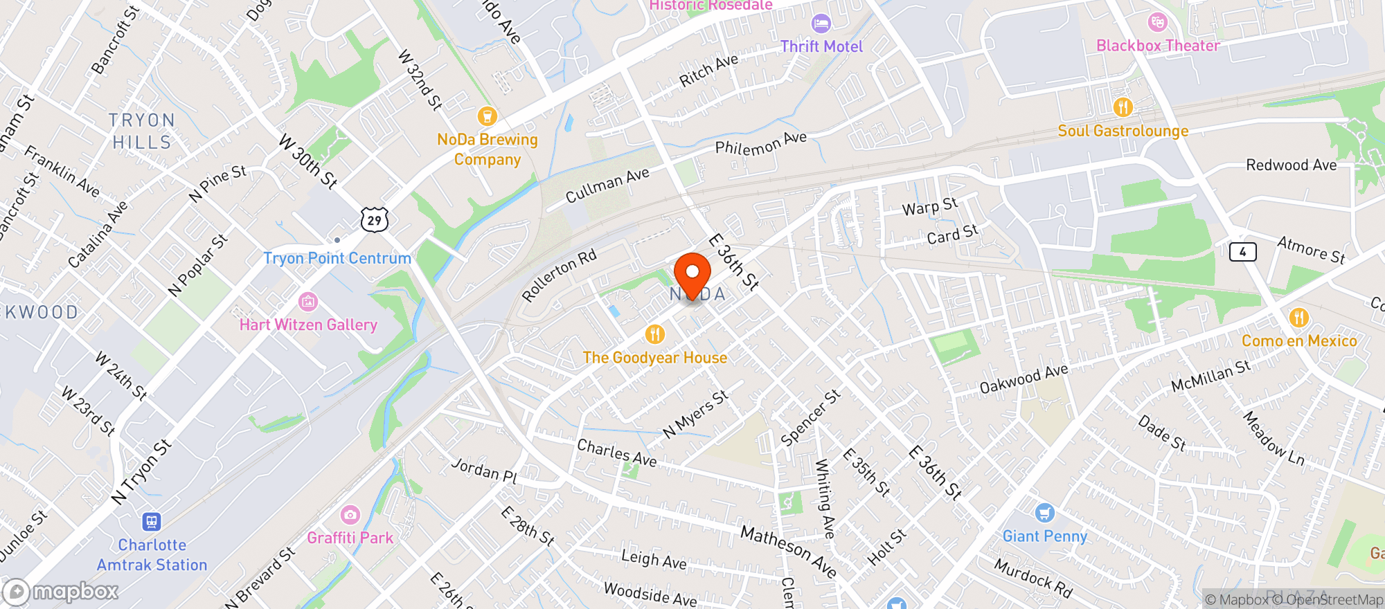 Map showing Crepe Cellar/Growlers