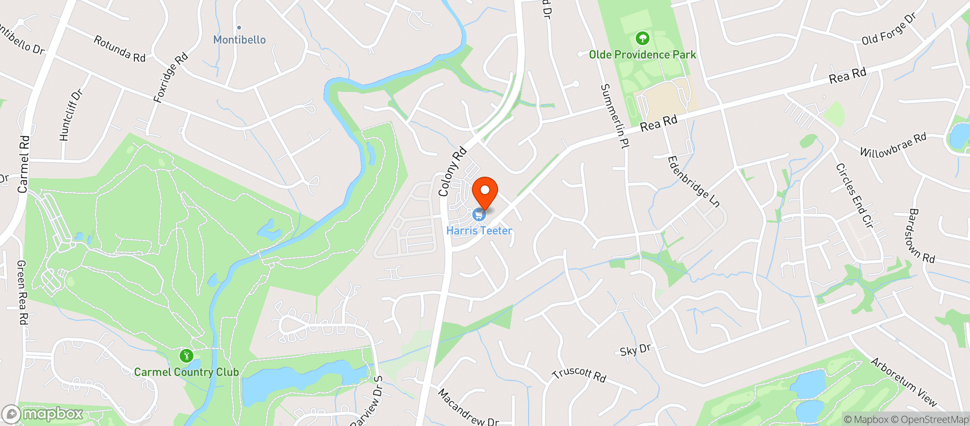 Map showing Harris Teeter