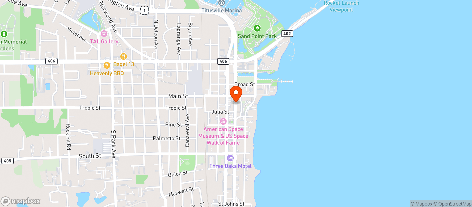 Map showing The Leaf Lounge