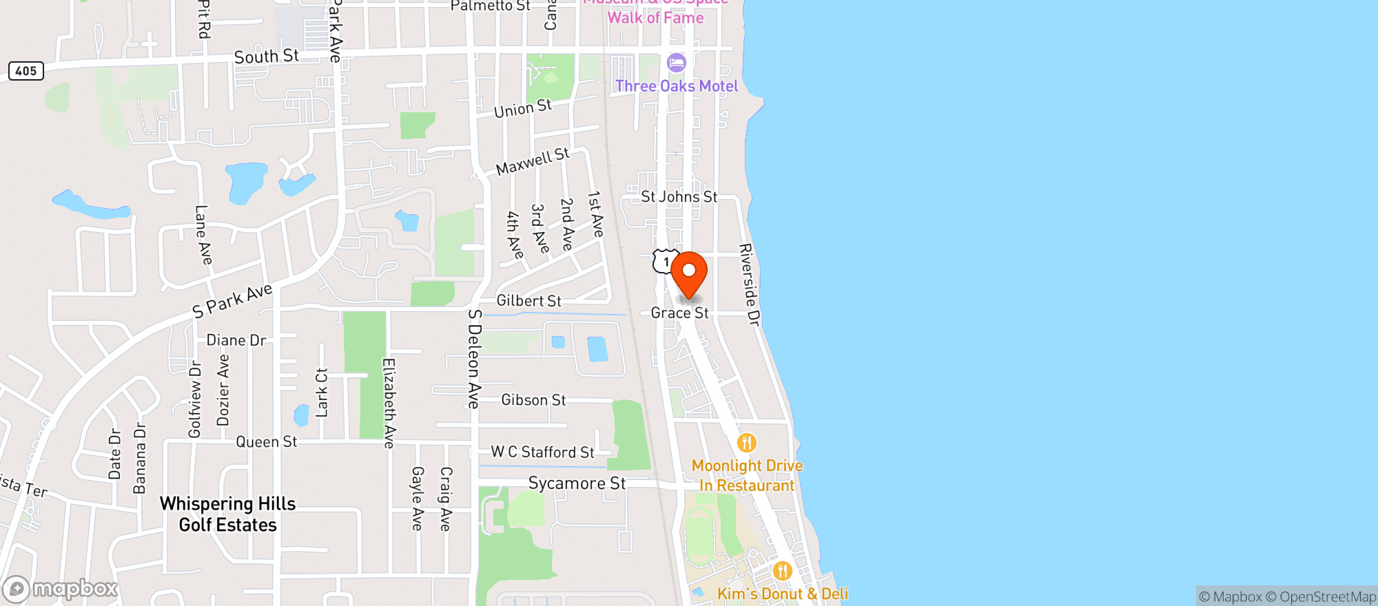 Map showing Titusville Am Leg Post #1
