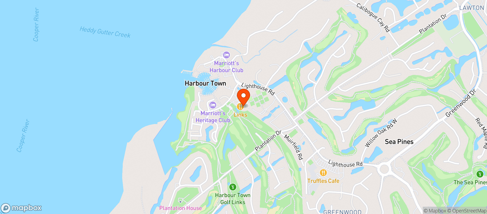 Map showing Inn At Harbour Town