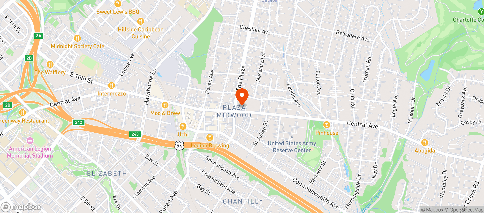 Map showing El Malo Taco Shop