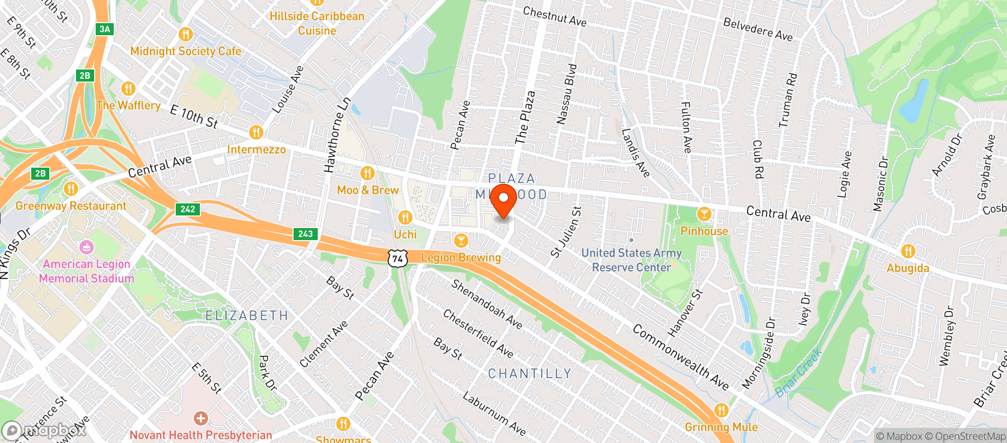 Map showing The Giddy Goat Coffee Roasters