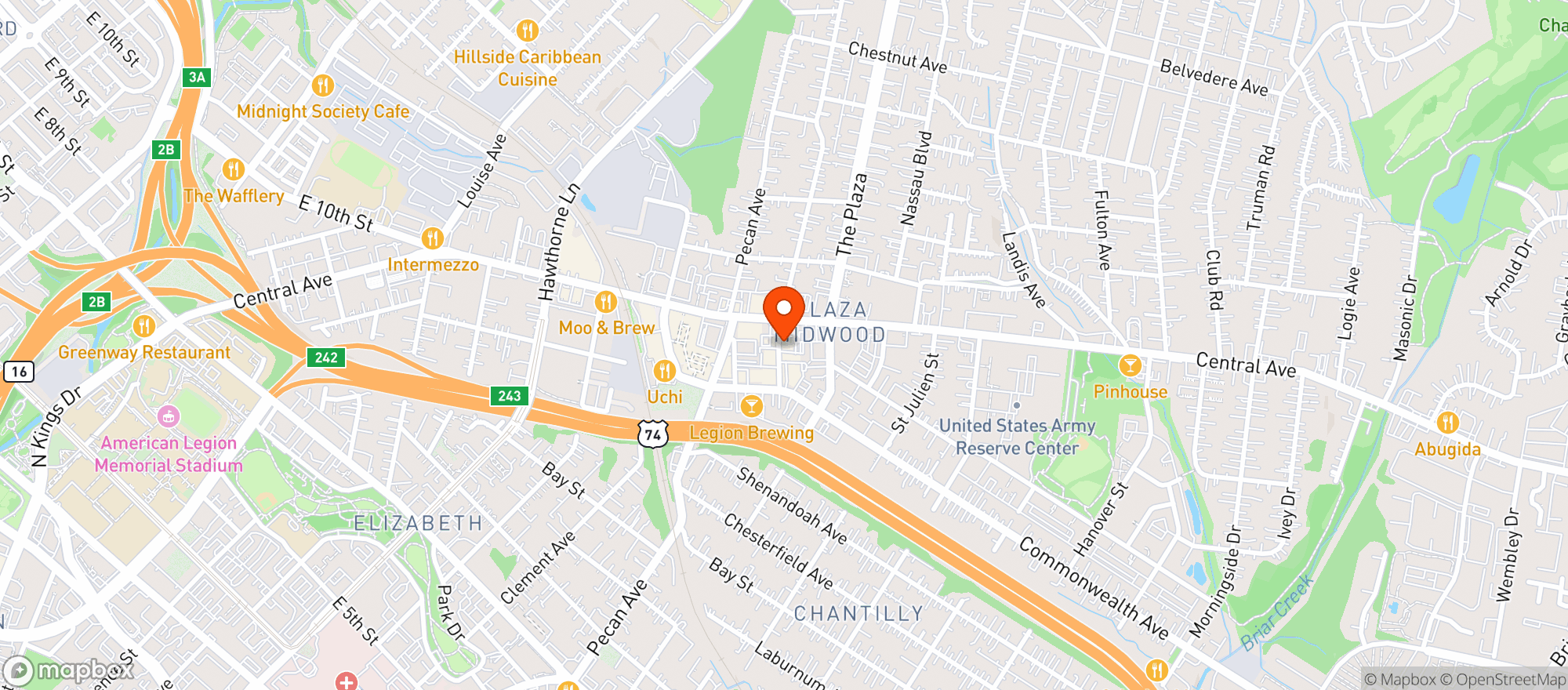 Map showing Dish Restaurant