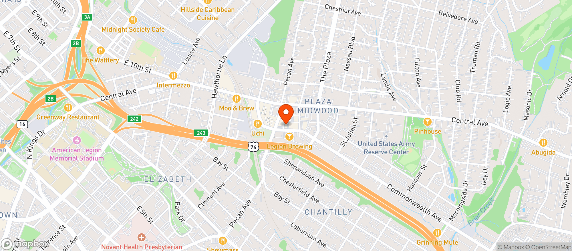 Map showing Diamond Restaurant