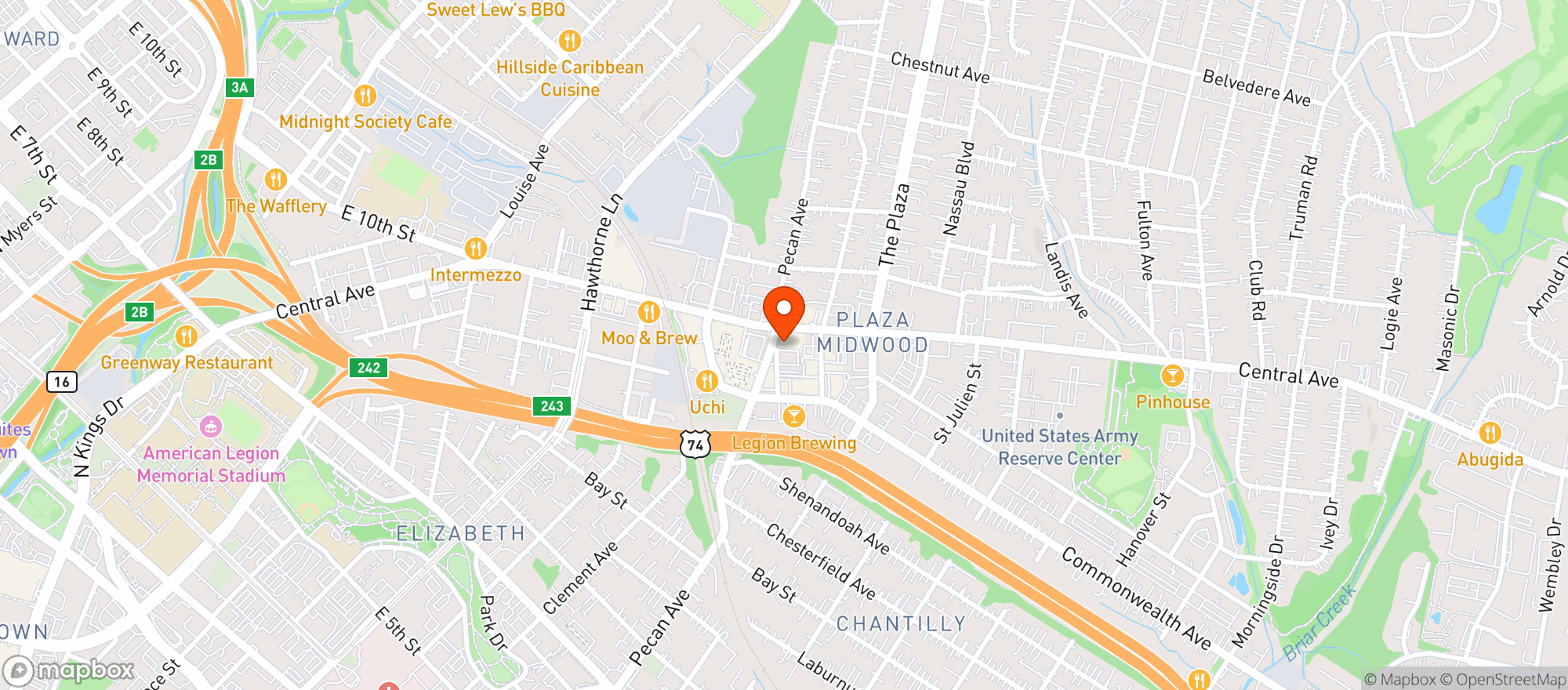 Map showing Snug Harbor Charlotte