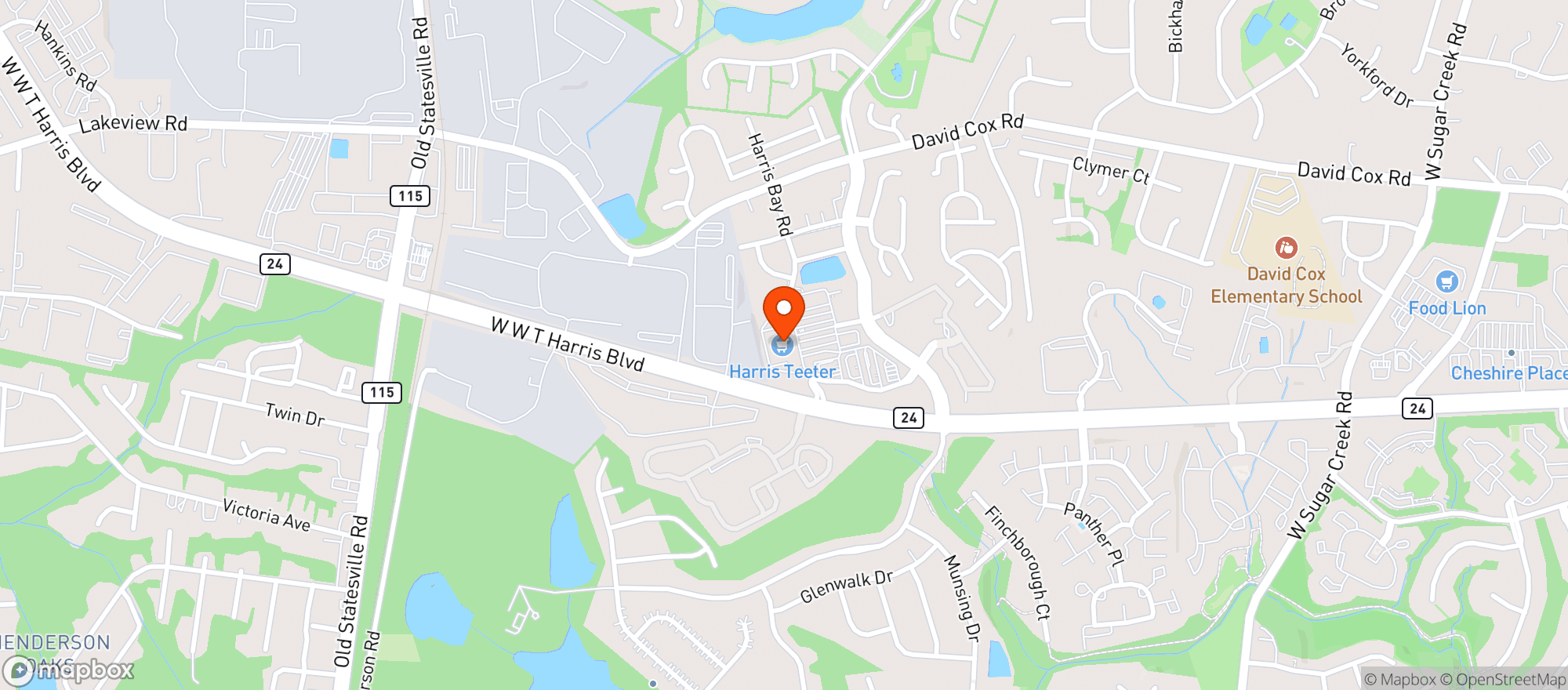 Map showing Harris Teeter