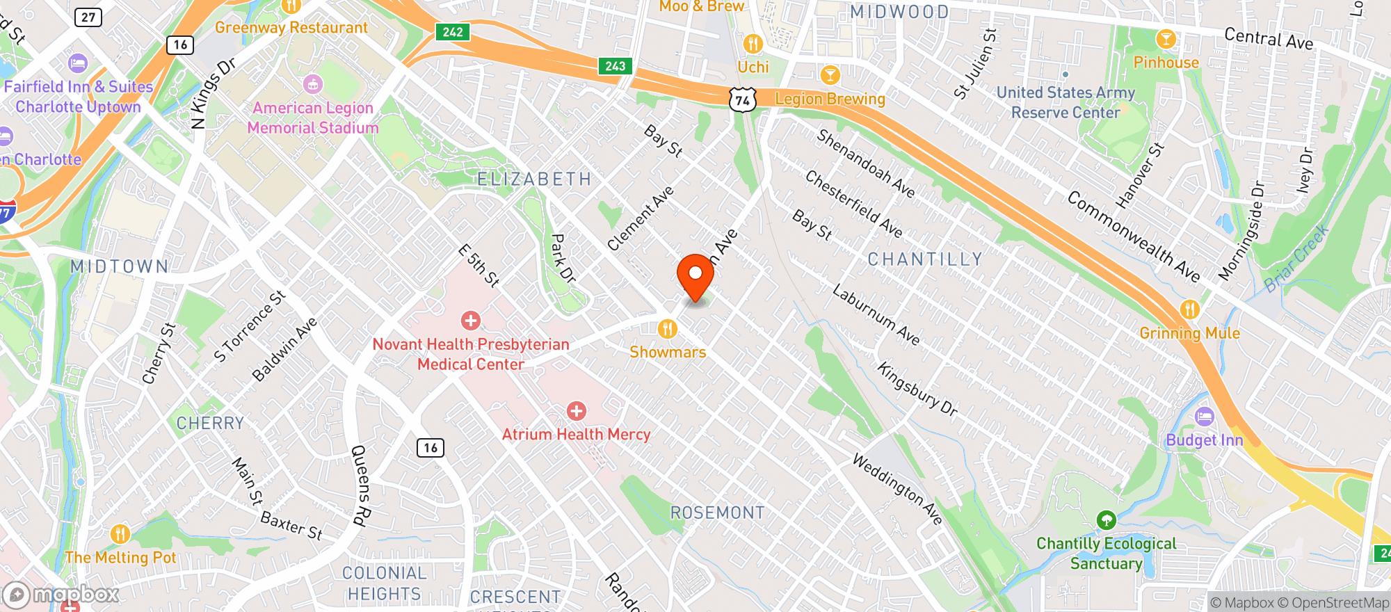 Map showing Crunkleton Charlotte