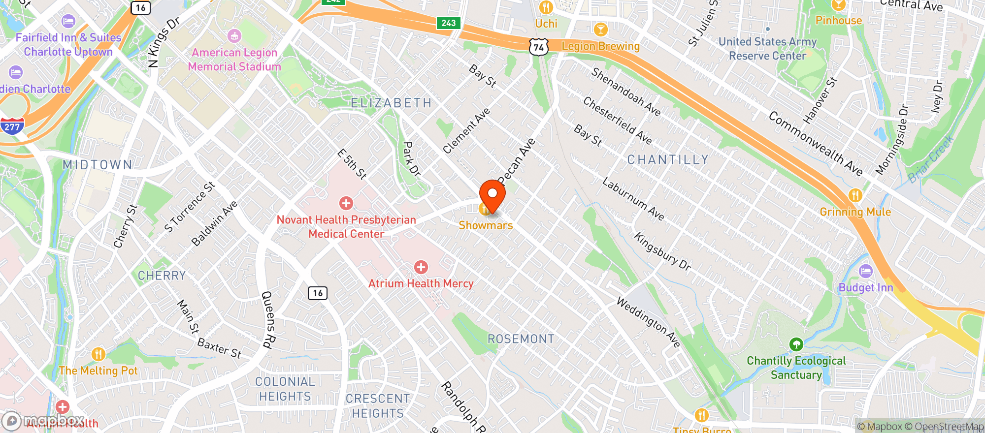 Map showing Friendly Mart