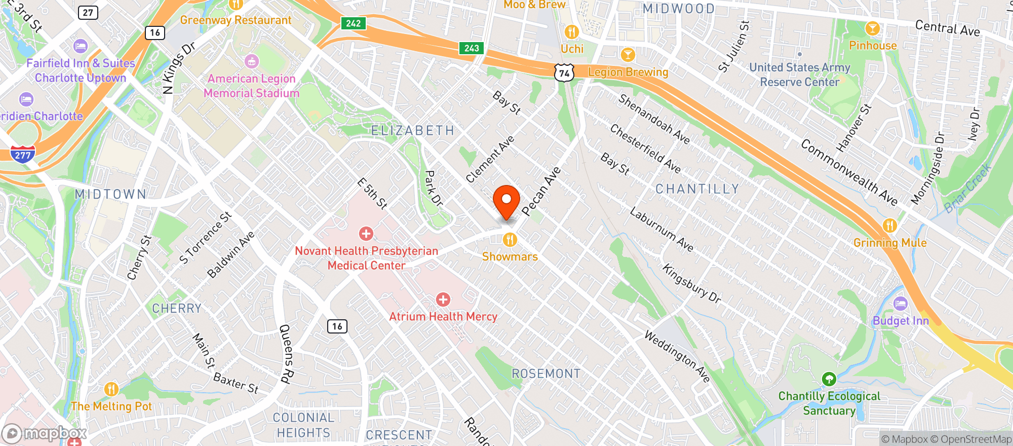 Map showing Rosemont Market & Wine