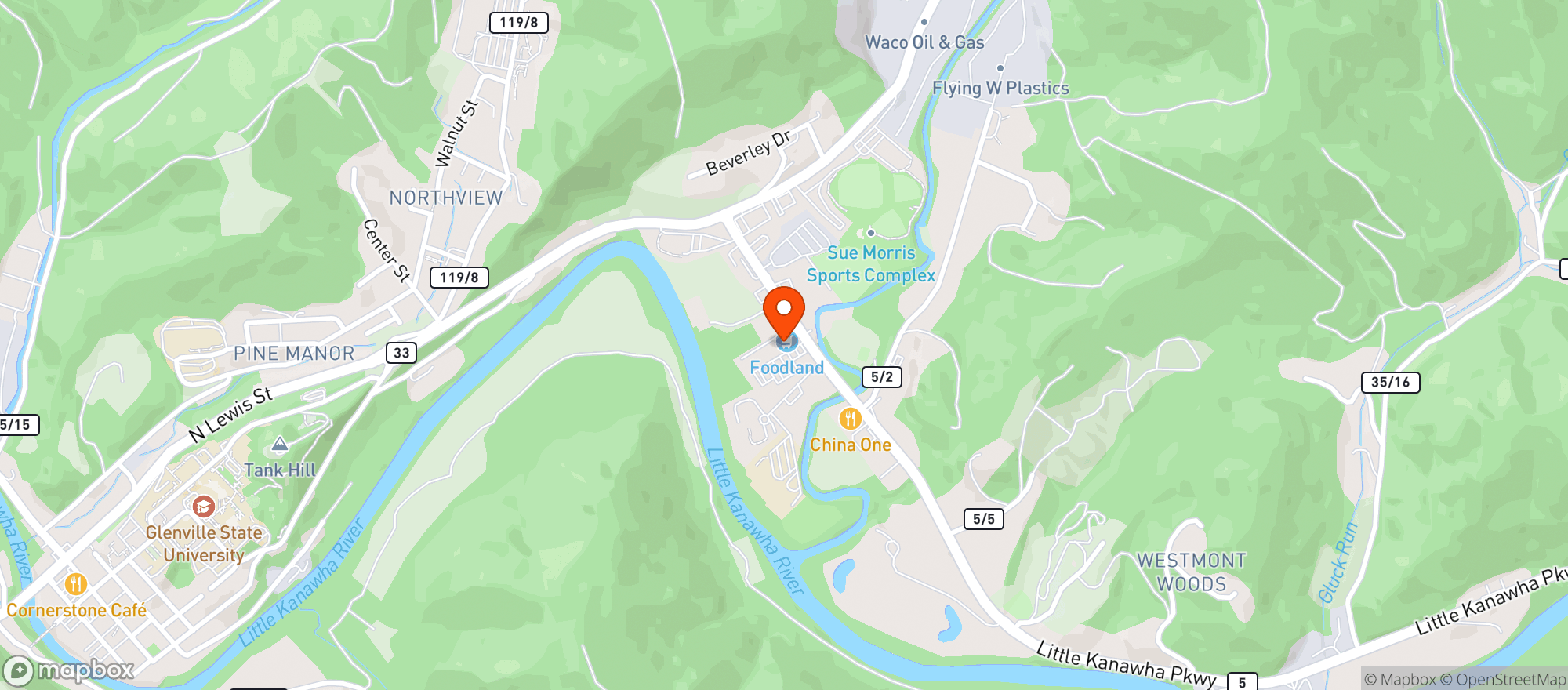 Map showing Glenville Foodland
