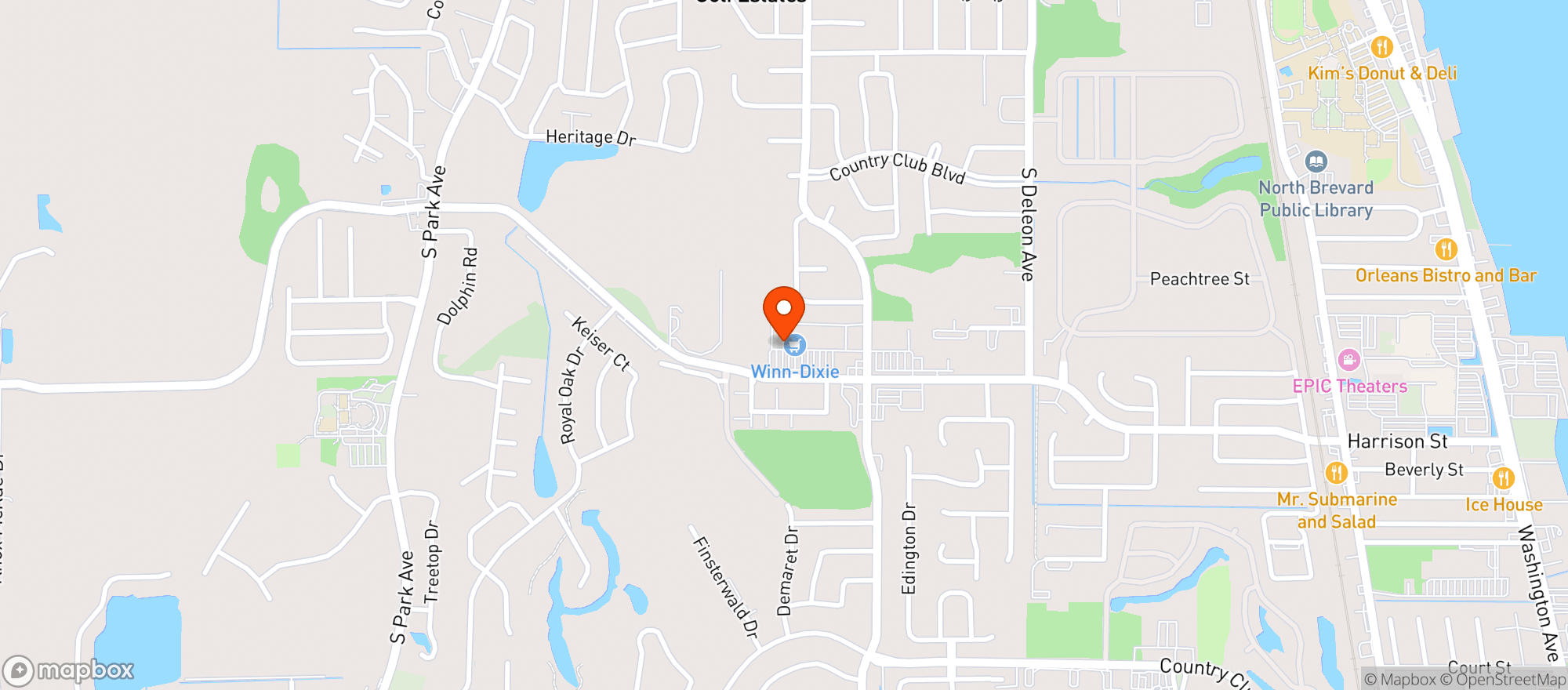 Map showing Winn Dixie #2326