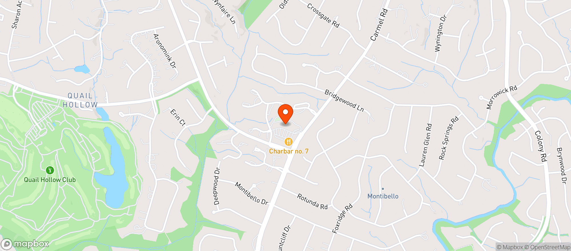 Map showing Hawthornes Pizza