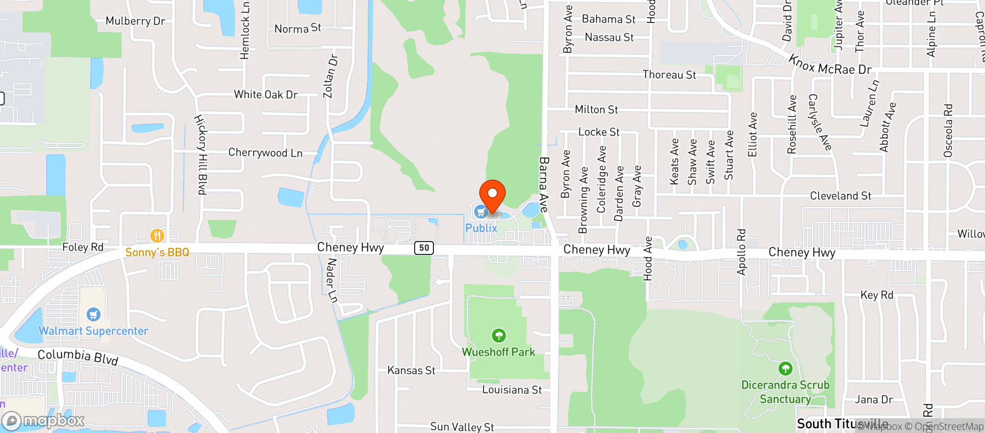 Map showing Publix