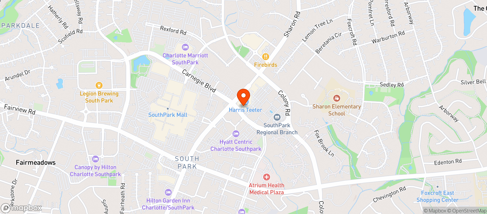 Map showing Harris Teeter
