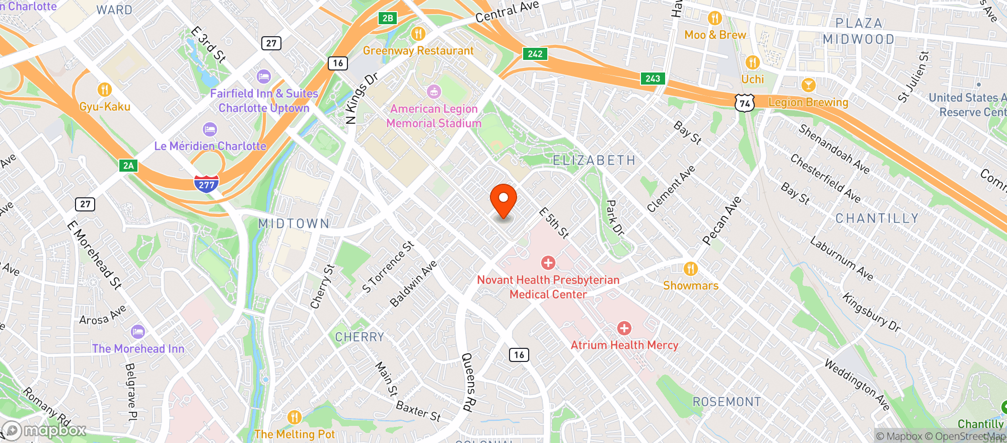 Map showing Visulite Theatre
