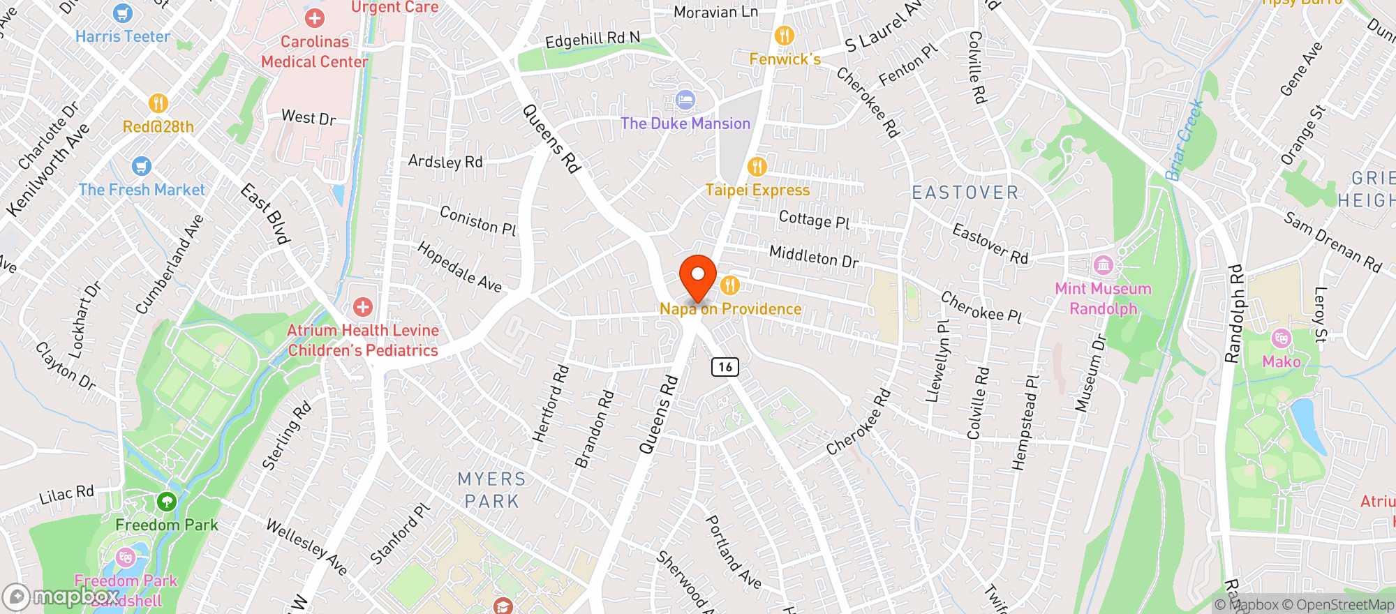 Map showing Harris Teeter
