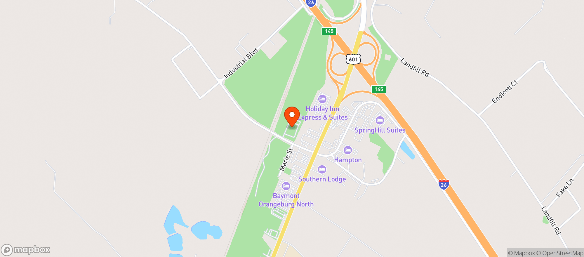 Map showing The Max Family Entertainment Center