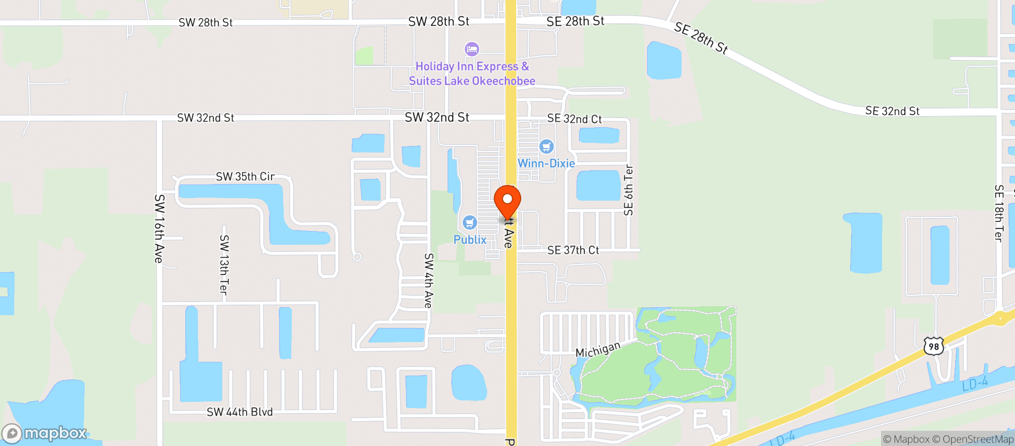 Map showing Publix Super Market