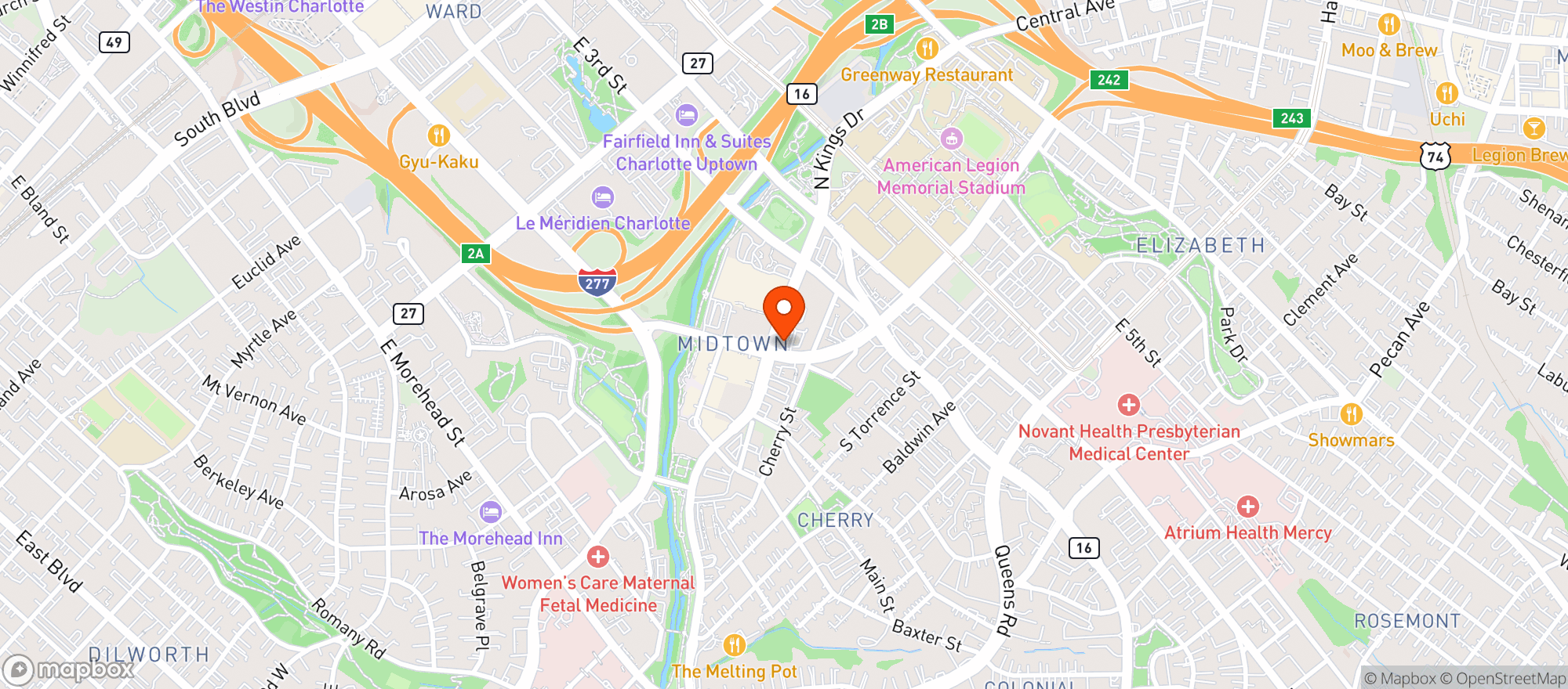 Map showing Vitamin Shoppe - Charlotte