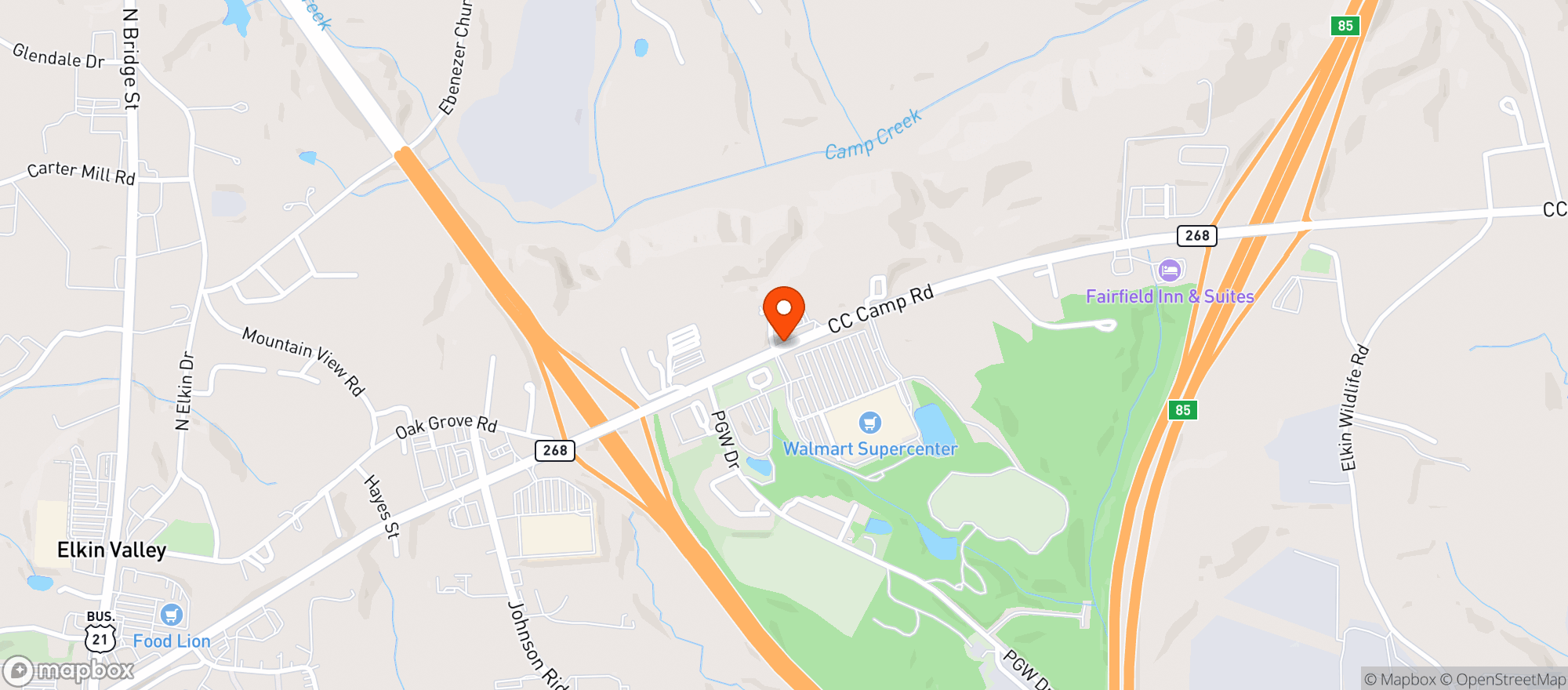 Map showing Walmart Supercenter