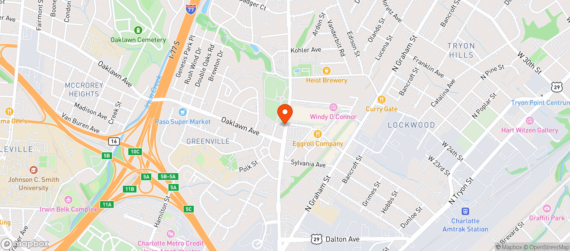 Map showing Skyline Superette #0000