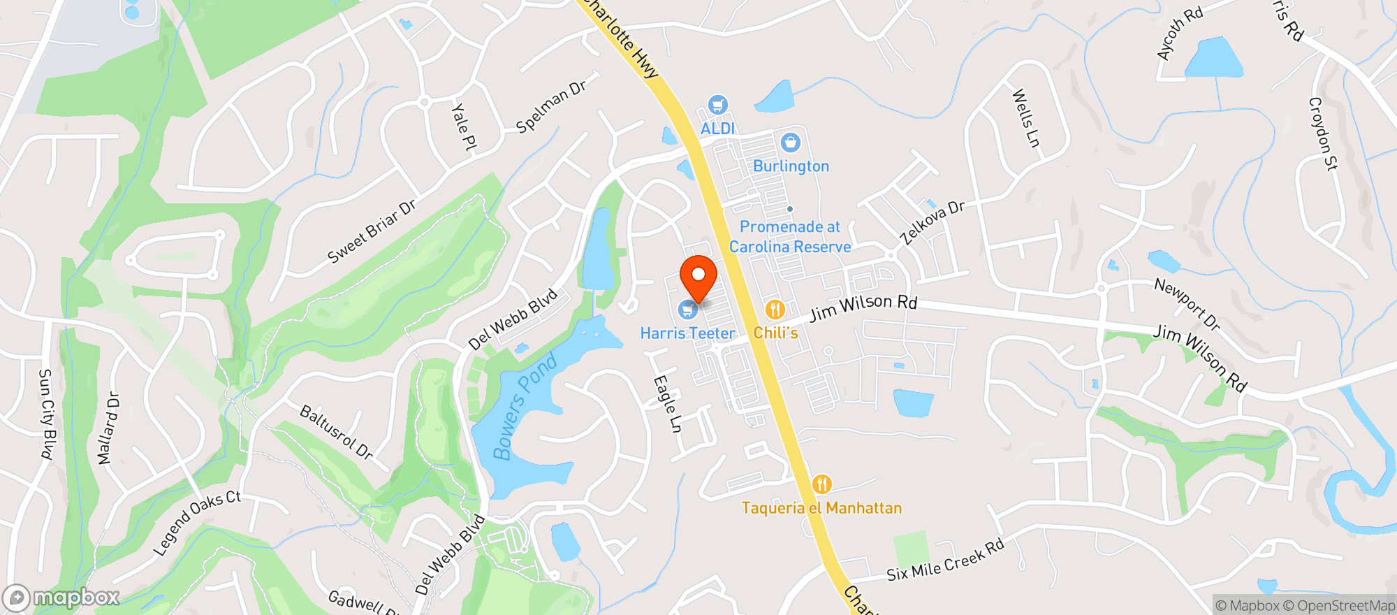Map showing Harris Teeter